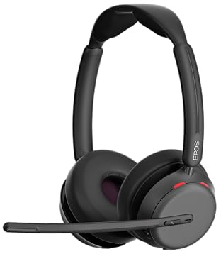 EPOS Impact 1060 ANC Auriculares Bluetooth Profesionales para PC - Doble Auricular, Micrófono con Cancelación de Ruido, AI, Controles Intuitivos, Super Wideband Audio, para Oficinas Ruidosas