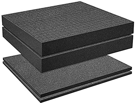 Yklhsocneg Cubo de espuma de rejilla, 2 piezas 300x300x50mm/2 piezas 300x300x10mm, caja de herramientas para cámara de espuma, inserto de caja,