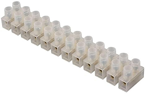 LEDSone 12 Way Screw Electrical Terminal Choc Block Connectors, Strip 3A 5A 6A 10A 15A 30A 60A, 2 Rows Connecting Block for Wiring Cable (3 Amp (1 Pack))