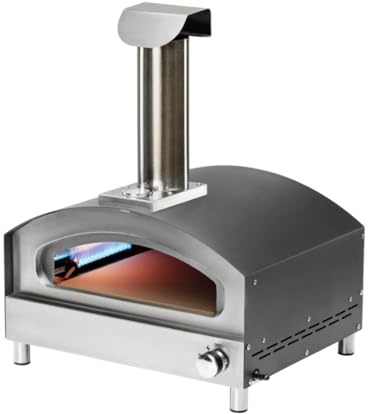 Forneza Forno 16 Pizzaofen Gas mit 4 Extras - Pizzaofen Outdoor mit zusätzlicher Ausrüstung - Pizza ofen zum Backen von Pizza, Brot & Focaccia usw, Für Ihren Komfort mit zusätzlichen Küchenutensilien