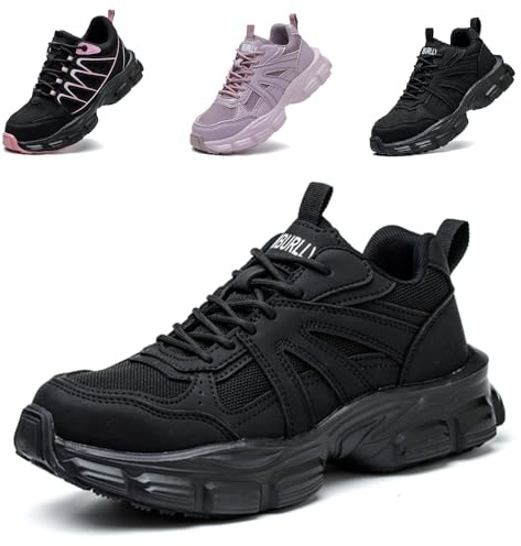 Safety Trainers Womens Steel Toe Cap Trainers Work Safety Shoes Women Lightweight Breathable Industrial Sneakers Non-Slip Puncture Proof