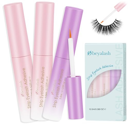 Obeyalash Lot de 3 colle à cils pour extensions de cils - Tenue forte - Sans latex - Étanche - Pour maquillage personnel - Utilisation à la maison - 3,5 ml * 3
