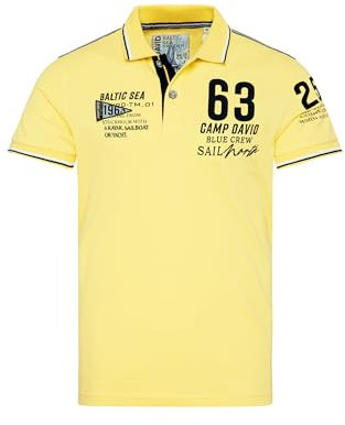 Camp David Herren Kurzarmpolo Pikee mit Logo Artworks Light Lime M