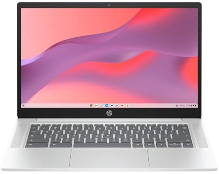 HP 14 inch Chromebook, Intel N200 Processor, 4GB RAM, 128GB SSD, Glacier Silver