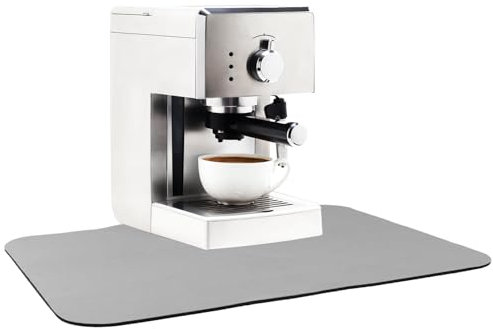 QWORK® Tappetino per Macchina da caffè 30x40cm, Tappetino scolapiatti, Tappetino Antiscivolo per Piano di Lavoro del Bar del caffè, Grigio