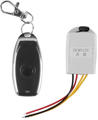 Sarini 12V Wireless Switch with Remote Control Remote Control Set for DC 4V / 5V / 6V / 7.4V / 9V / 12V One-Touch Switch for Door Window etc