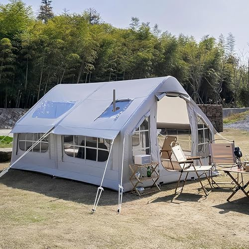 Inflatable Tent House 4-8 Person Family 4 Season Air Tent for Camping