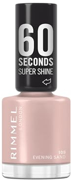 Rimmel 60 Seconds Super Shine Vernis à ongles, 109 Evening Sand, Vernis à séchage rapide, Couleur vive, Longue tenue, 8 ml