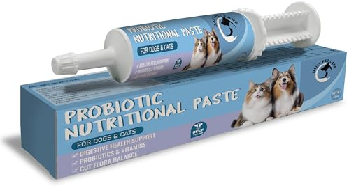 Probiotic & Prebiotic Paste for Dogs & Cats – Digestive Support, Firm Stools, Gut Soothing Formula with Enzymes, Fibre, Colostrum – Fast Relief for Loose Stool (30 ml)