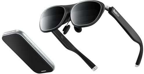 Rokid AR Spatial Schwarz, AR-Brille mit dreifachem Display für räumliches Computing, 150 50° FOV, 120 Hz, 3DoF, IPD- und 0–600-Dioptrien-Myopie-Korrektur, Zugriff auf Tausende Apps.