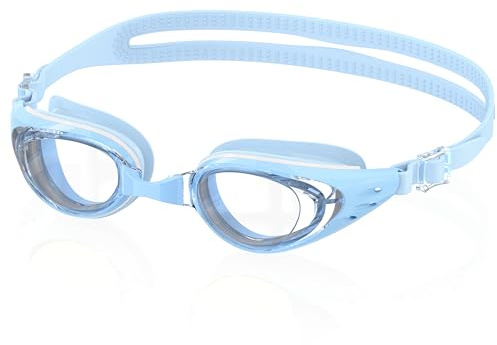 Ambienden Schwimmbrille Damen/Herren Anti-Beschlag Selbstanpassung Silikon | Anti-Beschlag klare Sicht, Wasserdichte Silikondichtung, UV-Schutz, Weitwinkelblick, Verstellbarer Komfort Fit