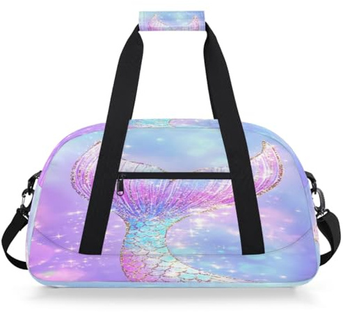 Entemne Sac de sport pour enfants - Motif queue de sirène - Résistant à l'eau - Léger - Pour garçons et filles