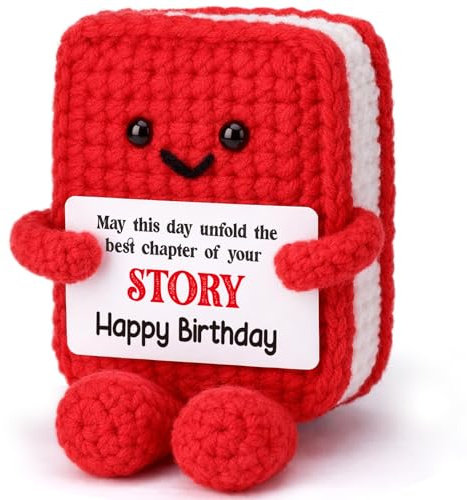 Positive Handmade Crochet Book Happy Birthday Gift for Women Men Funny