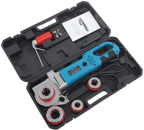 Begoniape Filiera elettrica portatile, set con valigetta e 6 matrici, 1-1/4, 1, 3/4, 1/2, 2000 W, 230 V, per tubo da 0,82-1,65 pollici, blu (EU PLUG)