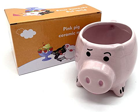 DAN&DRE Söt Keramikkopp för Djur, Bekvämt Grepp, Slät Mun, Vacker Form Rosa, för Kaffe, Te, Mjölk, Dryck, Vatten, Bra Present eller Köksdekoration