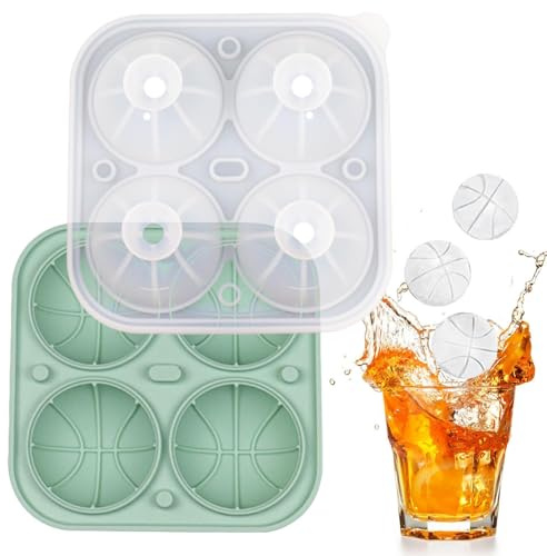 Stampo per ghiaccio a forma di palla da calcio, impilabili per sport a tema, palla da whisky sportiva, regalo per sport e whisky, lavabile in lavastoviglie