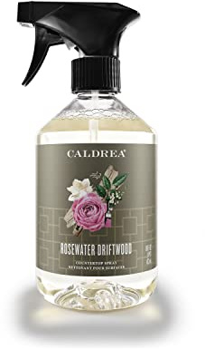 Caldrea Multi-surface CounterTop Spray Cleaner, Made With Vegetable Protein Extract, Rosewater Driftwood Scent, 16 Oz