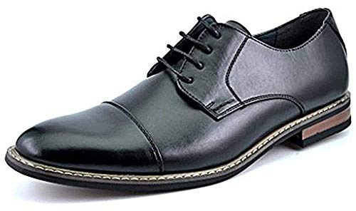 Bruno Chaussures de Ville Homme Oxfords en Daim Chaussure Costume à Lacets Hommes Classiques pour Travail Noir Prince-6 Taille 47