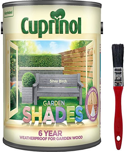 New 2018 Improved Formula Cuprinol Garden Shades Silver Birch 5L. Now Offers 6 Year Garden Wood Weather Protection. Includes PSP Touch up Wood Care Brush.