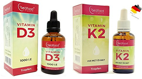 Vitamin D3 Tropfen und Vitamin K2 Tropfen 1000 I.E. • 50ml • 1750 Tropfen • pflanzlich in hochwertigem Kokos-Öl • 100% vegetarisch und besonders hohe Bioverfügbarkeit • made in Germany