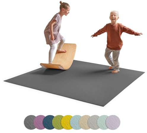 Ehrenkind® Made in Germany Anti-Rutsch Krabbelmatte Oeko-Tex Matten | Spielmatte Baby | Größe 80x80cm GRAU