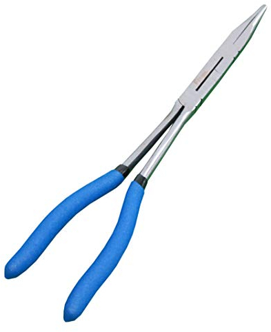 Pince à double pivot de 33 cm, outil de précision 50Cr-V de qualité industrielle, pince à action composée extra longue portée (bec droit)