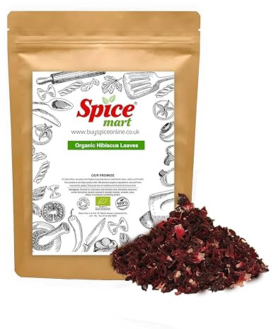 Organic Hibiscus Leaves | Leaf | Petals | Whole Loose Premium Quality Free P&P Certified by Soil Association (50g)