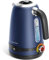 Taylor Swoden Sinbad-1.7L Wasserkocher Edelstahl mit Temperatureinstellung, Warmhaltefunktion, 2200 W, Temperatur einstellbar, Temperaturanzeigefenster, BPA-frei, blau