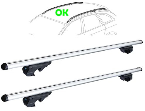 Rebeca Shop® Barre Portapacchi Portatutto Universali per Auto Con Railing di serie rialzati/Serratura Antifurto 120cm Compatibili Per Sedici - LS42 Design Registrato