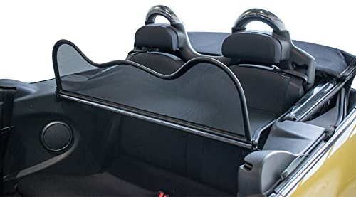 Aperta Filet Coupe-Vent Compatible avec Mini Cooper Cabrio R52 Noir Filet Anti-remous 100% sur Mesure OEM Qualité Windschott fabriqué aux Pays-Bas