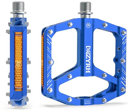 MZYRH Mountainbike-Pedale, MTB-Pedale, 9/16 Zoll, rutschfest, leicht, Aluminiumlegierung, Fahrradpedale für Rennrad, Mountainbike, BMX, MTB (blaues Pedal)