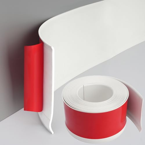 Rodapié blando de PVC autoadhesivo, 10 cm x 3 m, zócalo autoadhesivo, flexible para cocina, baño, salón (blanco 3 m)