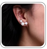 TseenYi Vintage Perlen Ohrstecker Ohrringe Gold Cluster Perle Crawler Ohrringe Kleine Perle Beadeds Ohrstecker Ohrringe Braut Perle Ohrringe Crawler Perle Hochzeit Ohrringe Schmuck Für Frauen