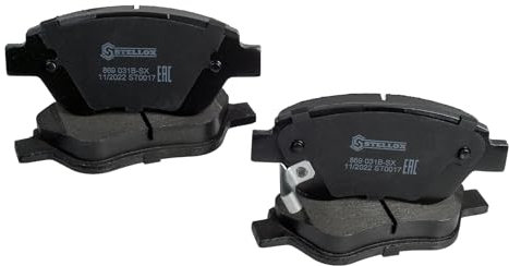 STELLOX 869 031B-SX Bremsbelagsatz, Scheibenbremse (4 Stücke) – mit Verschleißwarnkontakt – ECE-R90 Zertifizierung – vier Bremsbeläge pro Set – Für PKW