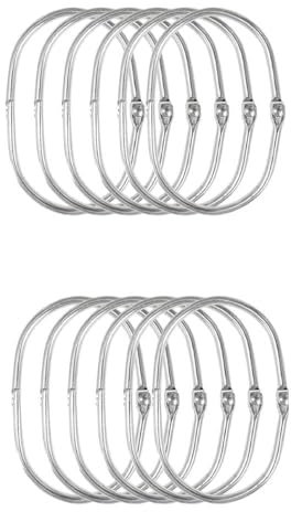 12 PCS Shower Curtain Hooks, Rust-Resistant Stainless Steel Rings, Decorative Beaded Hooks for Bathroom, Easy Glide Rings for Shower Rods, Chrome Finish