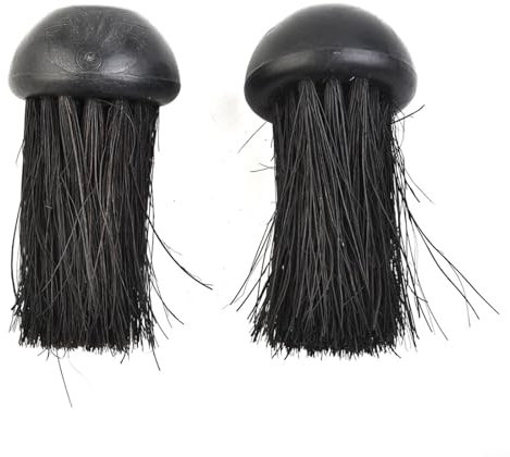 2 testine di ricambio per caminetto, testa rotonda per focolare e camino, set di ricambio per spazzole, spazzola per fuoco, accessori per strumenti antincendio rotondi