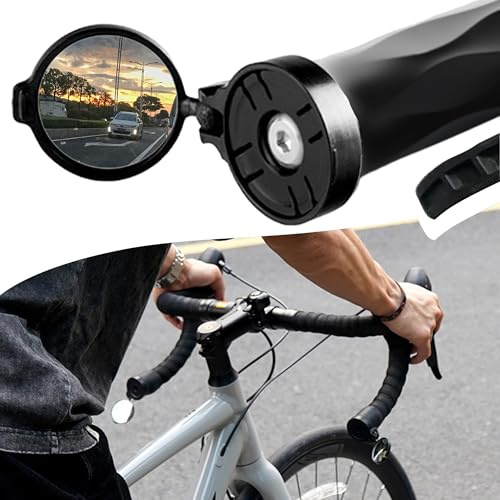 WUBAYI Specchietto retrovisore per bicicletta, pieghevole, girevole a 360°, Cinghia di fissaggio con viti, universale, per mountain bike/bici da strada (1 pezz