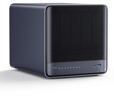 MINISFORUM N5 Pro 5-Bay Desktop AI NAS, AMD Ryzen AI 9 HX PRO 370 12-Core/24T CPU, 128GB SSD, 1x10GbE, 1x5GbE, 1xM.2+2xU.2/M.2 Slots, 2xUSB4(8K), 8K HDMI, OCuLink, Network Attached Storage (Diskless)