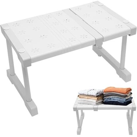 CEWROM Verstellbare Regale für Schrank, Erweiterbares Einlegeböden Schrankregal, Nagelfrei Teleskop Regaltrenner für Kleiderschrank, Badezimmer, 24cm Weit, Verstellbare Länge 27-38cm