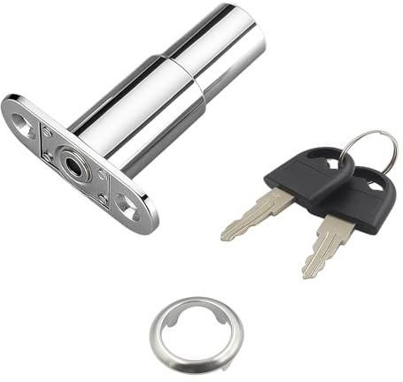 Cerradura para Armario, Cilindro de Presión de Diferentes Perfiles, Cilindro de muebles, Adecuada para Muebles y Vitrinas, Diámetro de 19 mm, Incluye Llaves, Fácil de Instalar