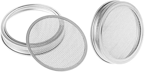 2PCS Sprouting Jar Lid Mason Jar Sprouting Cover Stainless Steel Seed Germinator Screen Lid Set Wide Mouth
