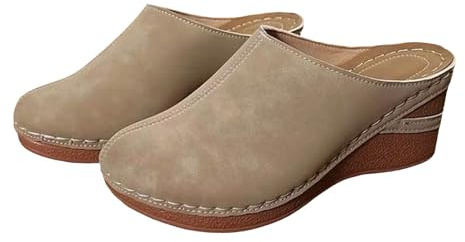 Générique Sandale Femme Ete Talon Compensee - Sandales Femme Confortable De Marche Chaussures Décontractées Mules Legere Et Chic Sandalette À Enfiler Chaussure Exterieur Mule À Bout Fermé Sandalette