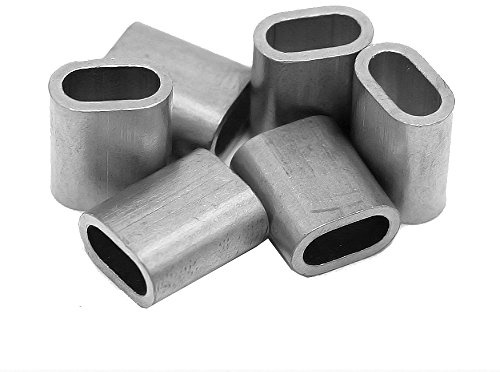 Constrabo® | 50x virolas de aluminio 4 mm | Férulas ovaladas según DIN EN 13411-3 (DIN 3093) | Manguitos de presión, casquillos de aluminio para cables de acero, abrazaderas y conectores de cable