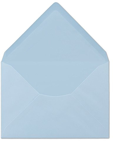 25 DIN C6 kuvert ljusblå 11,4 x 16,2 cm, 80 g/m² våtlimning, postkuvert utan fönster, perfekt för jul gratulationskort inbjudningar från din glöd-agent