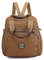 PORRASSO Casual Mochila Mujer Bolsa de Hombro Señoras Bolso Bandolera Nylon Daypack para Trabajo Viajes Uso Diario Caqui