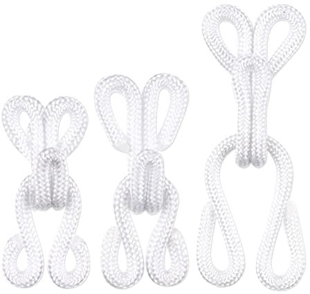 Umsole Large Covered Sewing Hooks and Eye Closure Jewelry Books Crafts Latch for Clothing Bra thick leather deep pile fabrics fur Coats Wraps and Jackets,60 Sets (White)