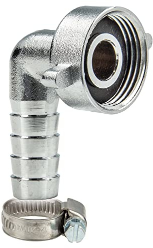 tecuro Slangskruvning med 1 tum ÜWM x 90° pip Ø 21 mm, inkl. klämma W4 20–32 mm