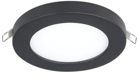EGLO LED Einbaustrahler Fueva Flex, runde Deckenleuchte, Deckenlampe aus Aluminium in Schwarz und Kunststoff in Weiß, Einbauleuchte in neutralweiß, Ø 11,7 cm