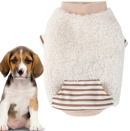 Anulely Fleece Dog Jumper, Warm, Thickening Winter Clothes for Dogs - Dog Outfit Puppy Coats for French Bulldog, Dachshund, Teacup Dog and Kittens