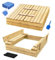 Sandkasten mit Deckel 120x120 aus Holz Sandbox Sandkiste mit Sitzbänken Spielzeug Garten Spielzeug